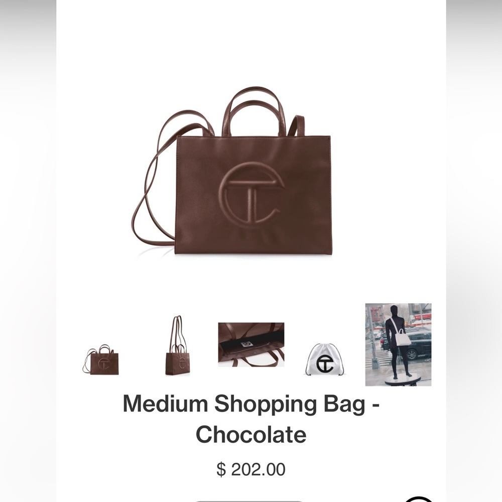 Telfar medium chocolate tote